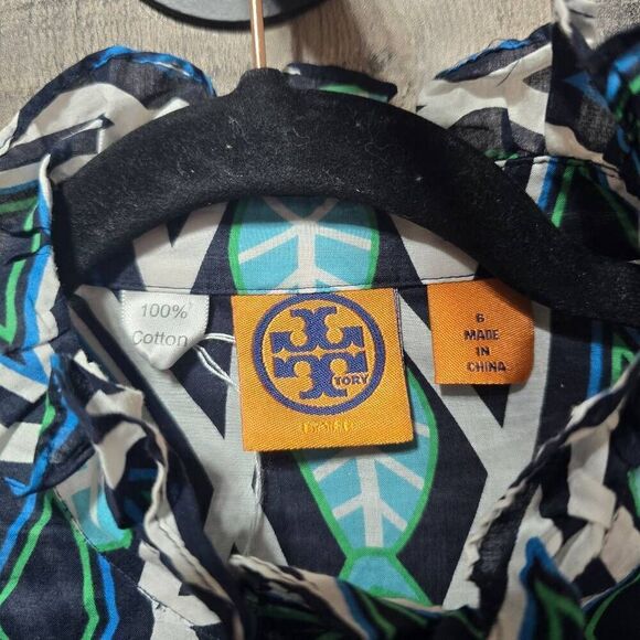 Tory Burch Multicolor Geometric Print Blouse - Picture 3 of 3